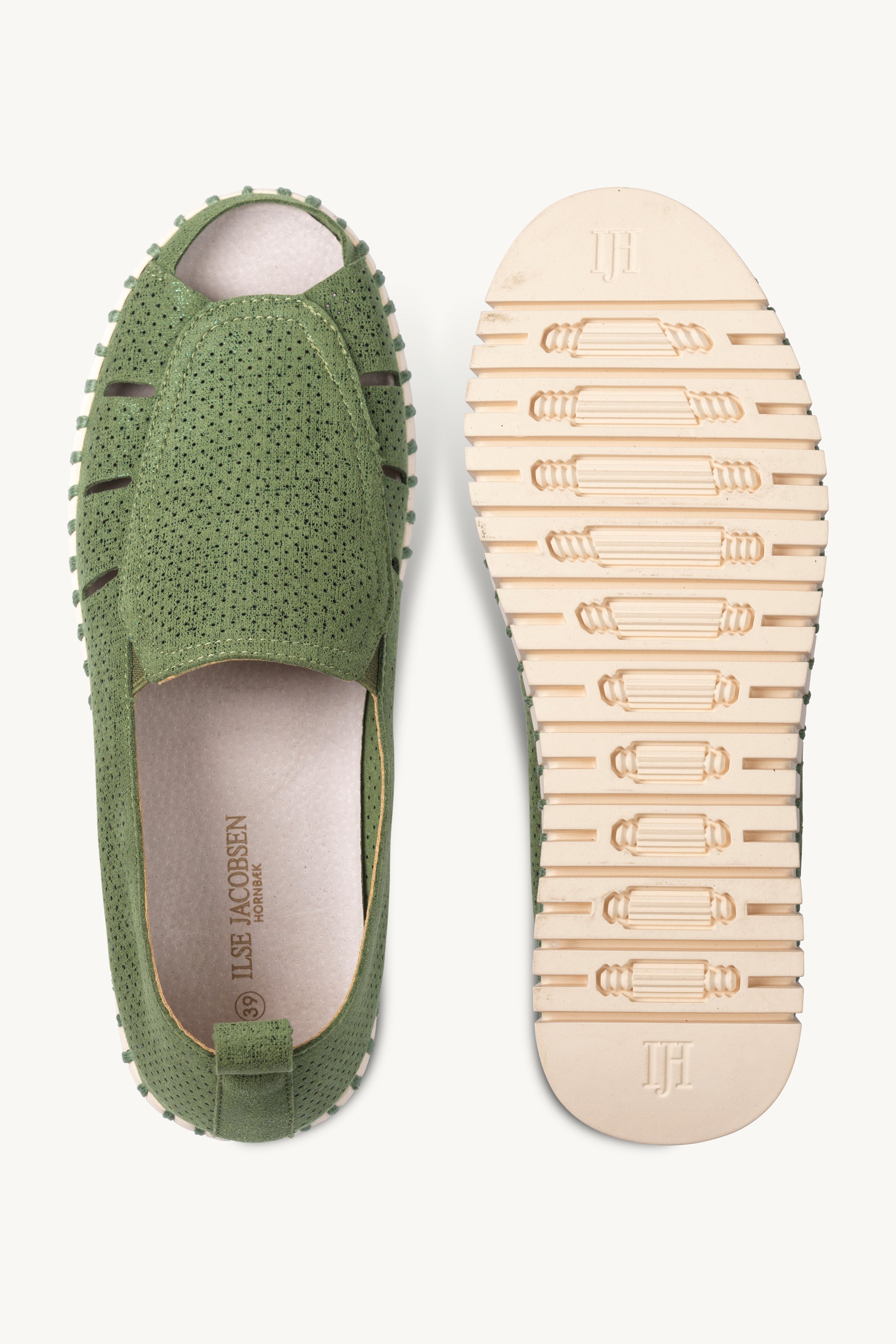 TULIP9379 ARTICHOKE GREEN PEARLED IVORY