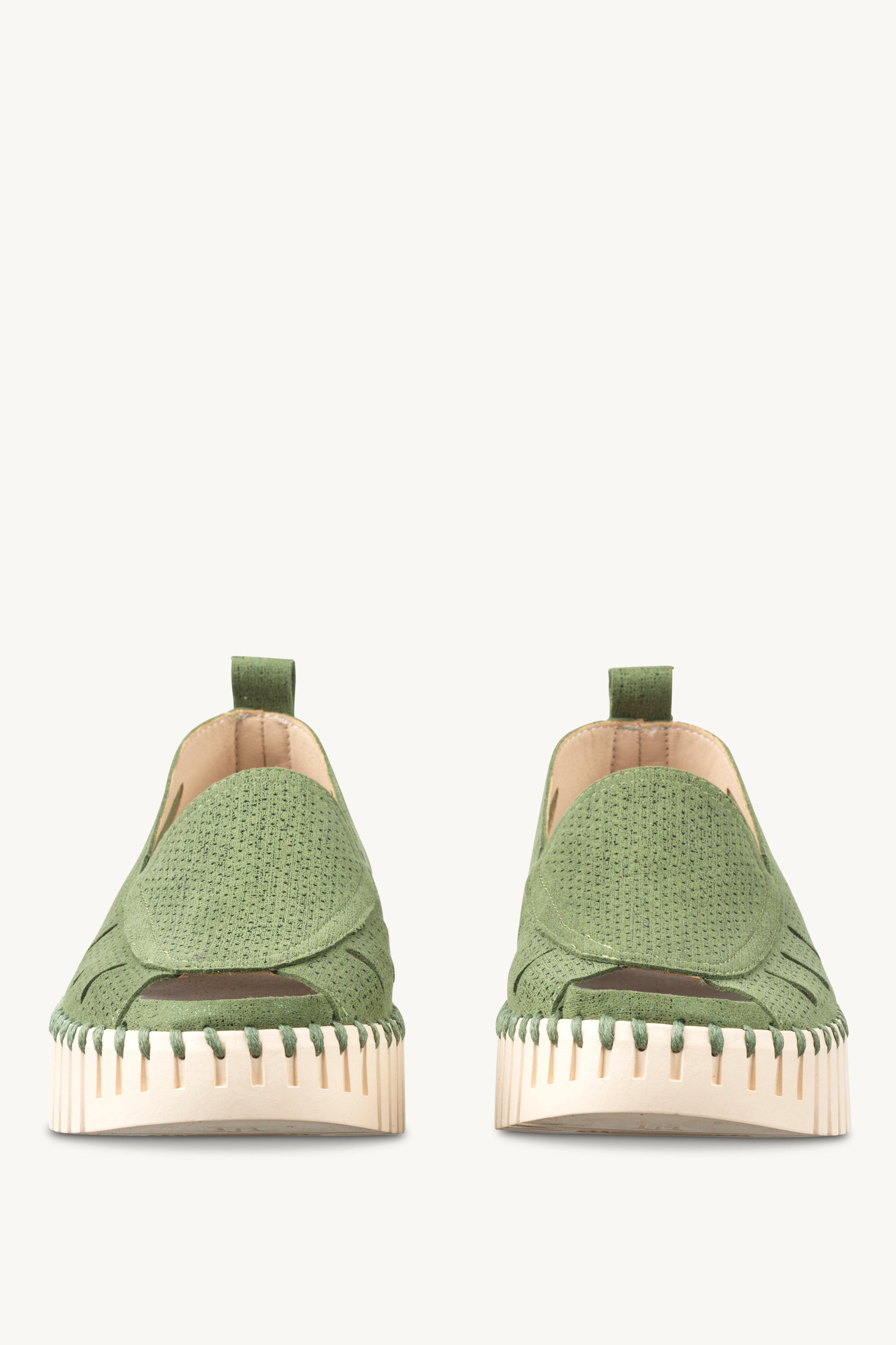 TULIP9379 ARTICHOKE GREEN PEARLED IVORY